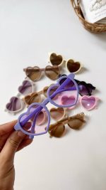 عینک آفتابی بچه گانه قلبی فریم باریک
