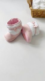 نیم بوت صورتی پاپیونی