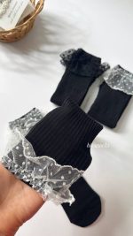 جوراب مشکی ساق بلند - تصویر 3